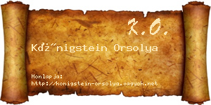 Königstein Orsolya névjegykártya