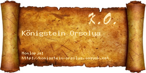 Königstein Orsolya névjegykártya